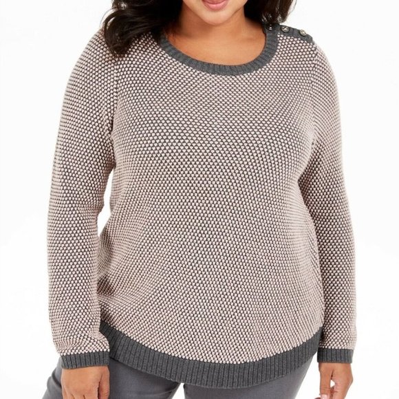 Charter Club Sweaters - Charter Club Ribbed Button Detailed Sweater NWT 3X